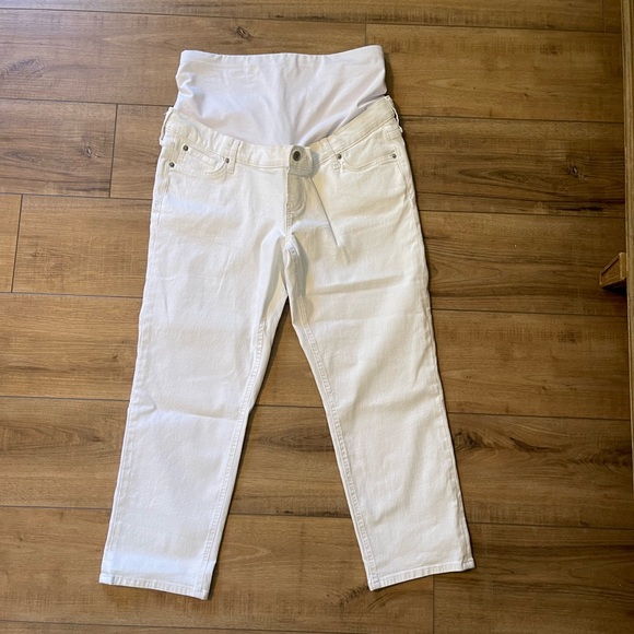 Gap Maternity True Waistband Full Panel Cheeky Straight Jeans with Washwell - Picture 4 of 5